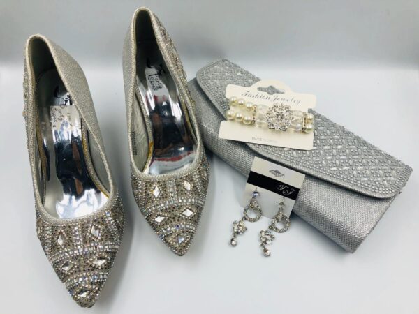 LADIES FANCY PARTY SHOES SILVER