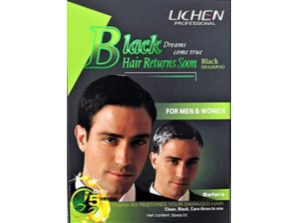 BLACK HAIR RETURNS SOON BLACK SHAMPOO ( LICHEN )