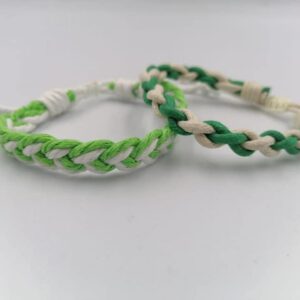 Green and White Bracelets